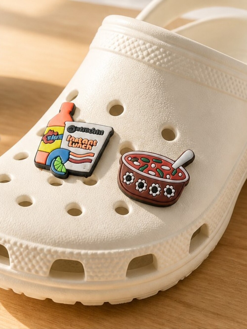 Ramen Noodle Croc Charms 2pc Instant Lunch Soup Bowl Foodie Jibbitz Style Set